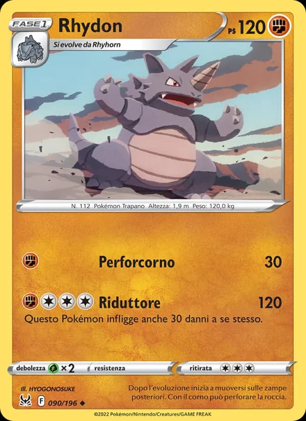 Rhydon card in Italian