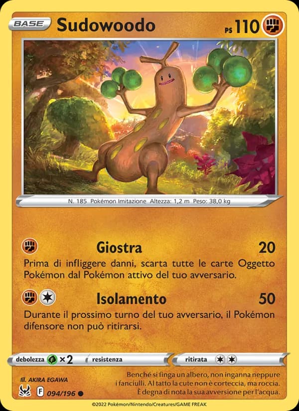 Sudowoodo card in Italian