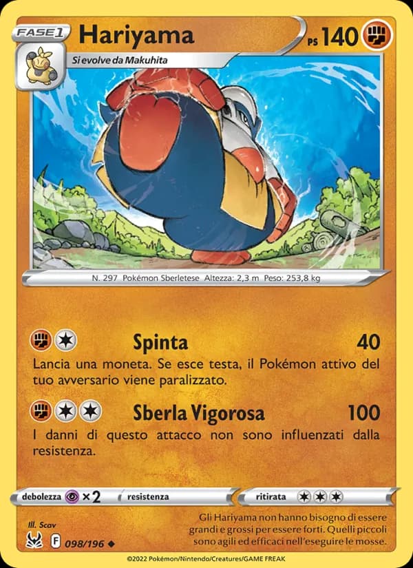 Hariyama card in Italian