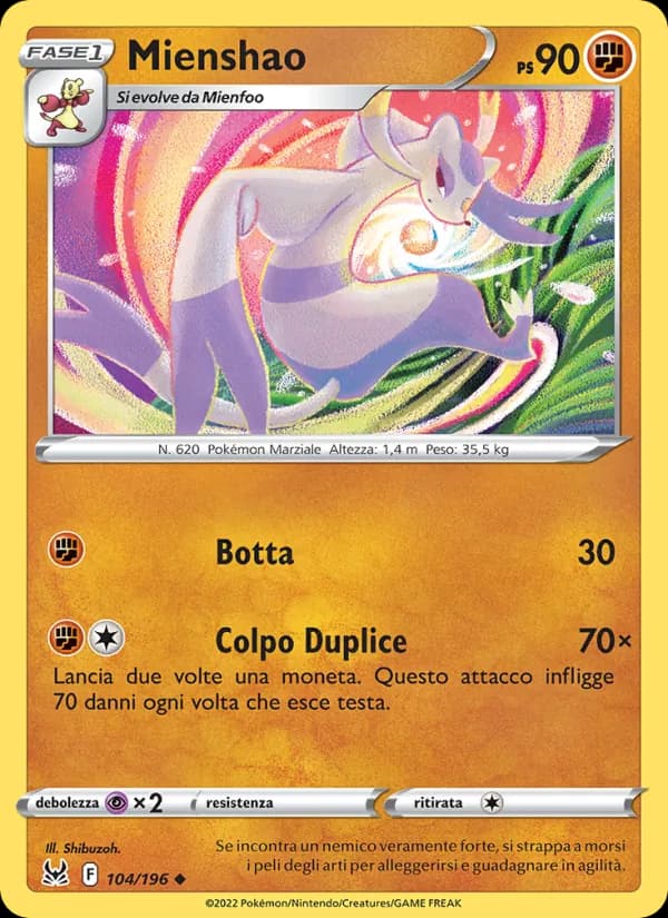 Mienshao card in Italian