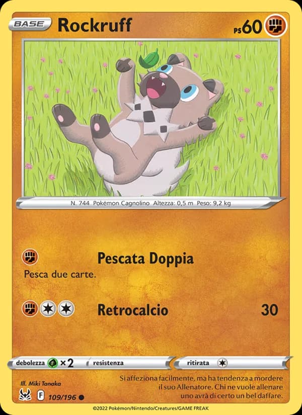 Rockruff card in Italian
