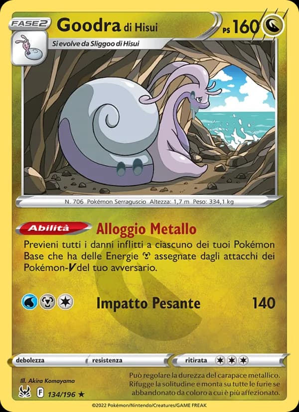Goodra di Hisui card in Italian