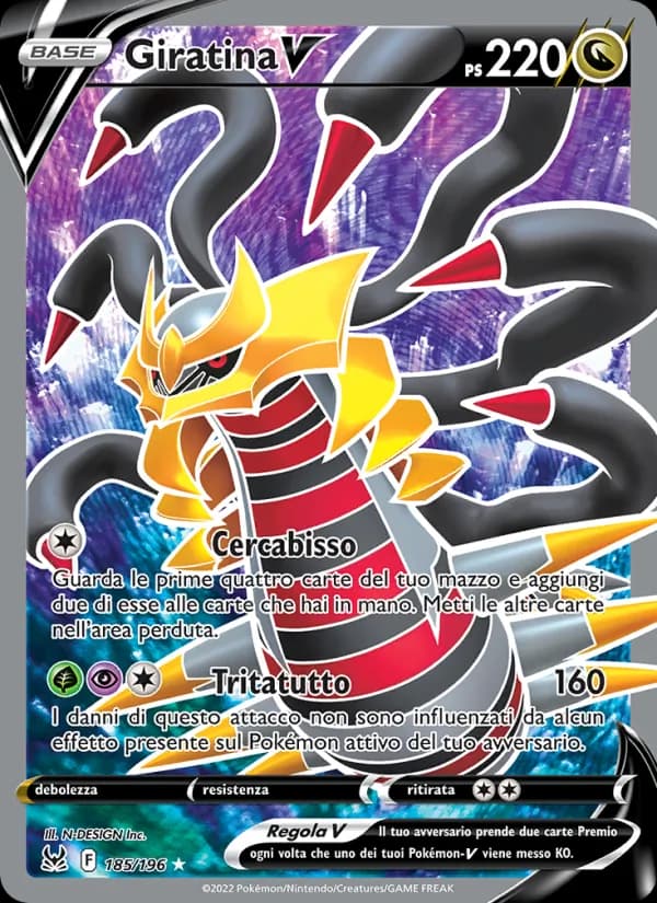 Giratina V card in Italian