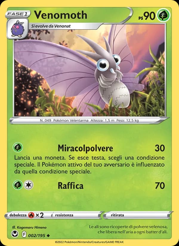 Venomoth card in Italian