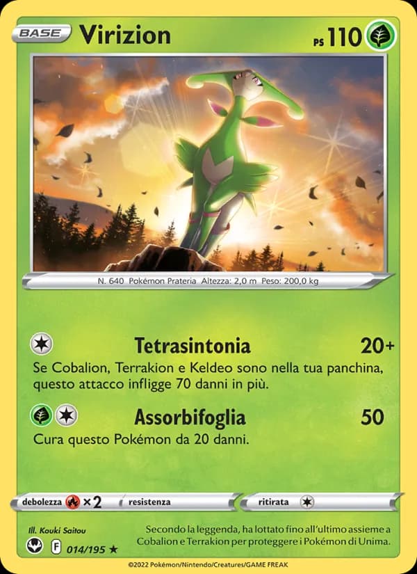 Virizion card in Italian