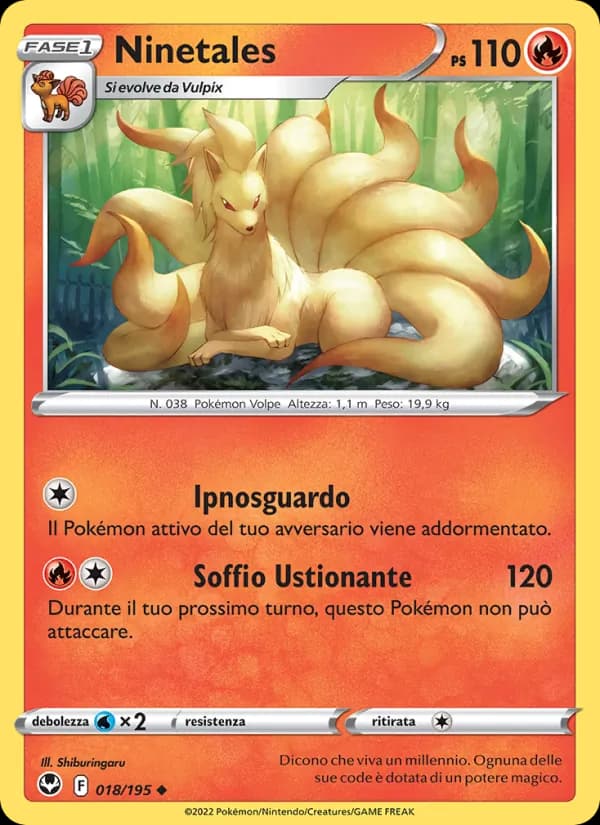 Ninetales card in Italian