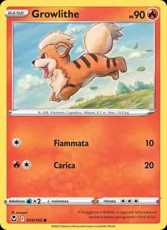 Growlithe card in Italian