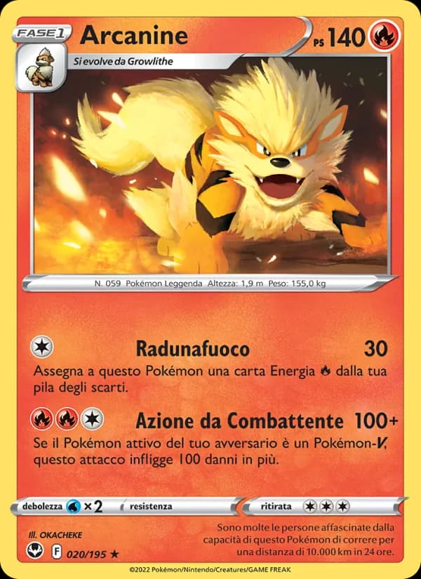 Arcanine card in Italian