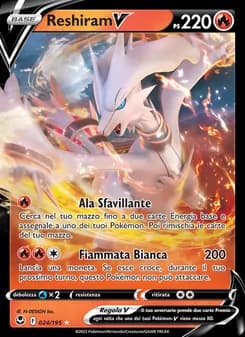Reshiram V card in Italian