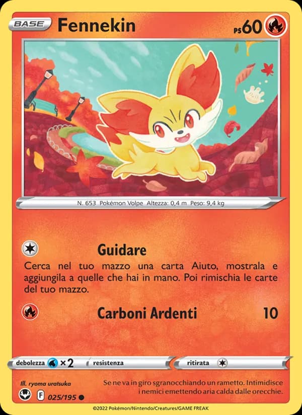Fennekin card in Italian