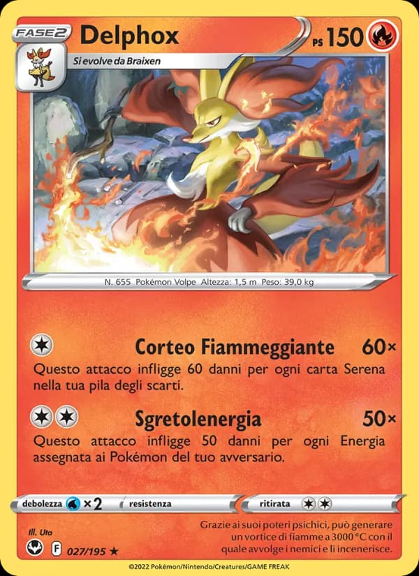 Delphox card in Italian