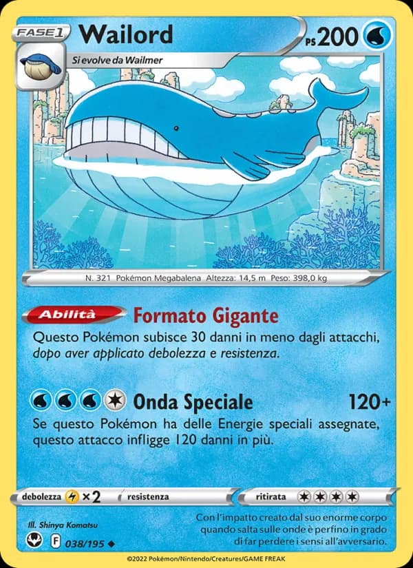 Wailord card in Italian