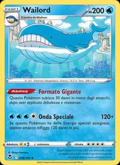 Wailord card in Italian