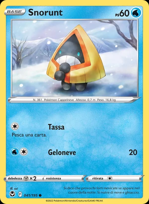 Snorunt card in Italian