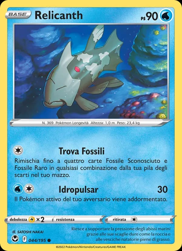 Relicanth card in Italian