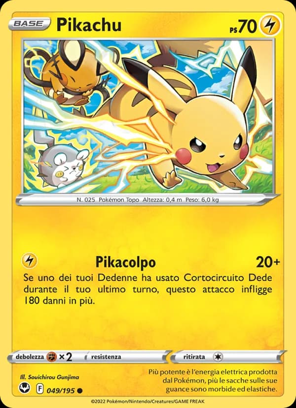 Pikachu card in Italian