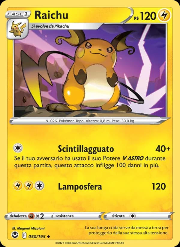 Raichu card in Italian