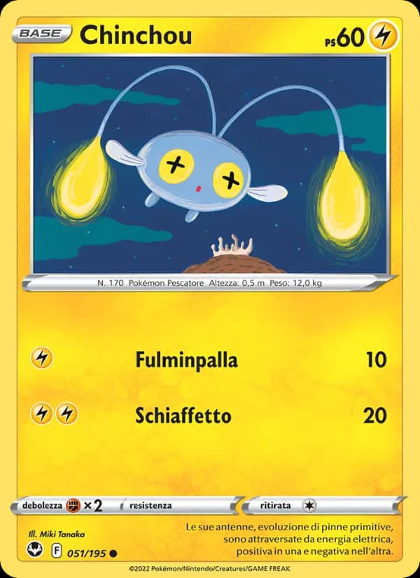 Chinchou card in Italian