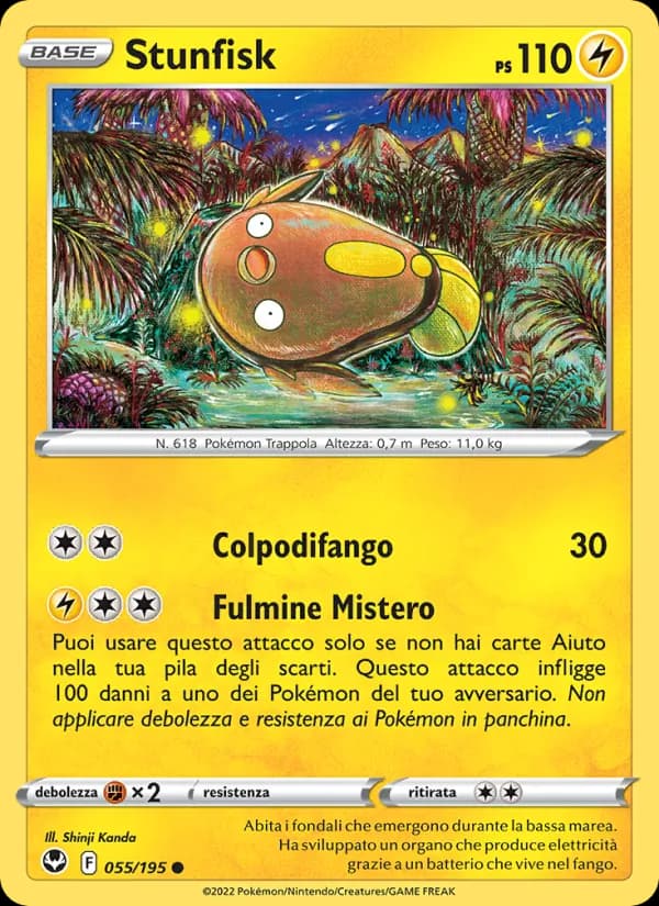 Stunfisk card in Italian