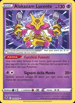Alakazam Lucente card in Italian