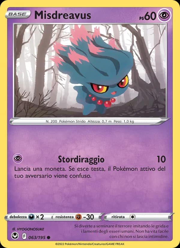 Misdreavus card in Italian