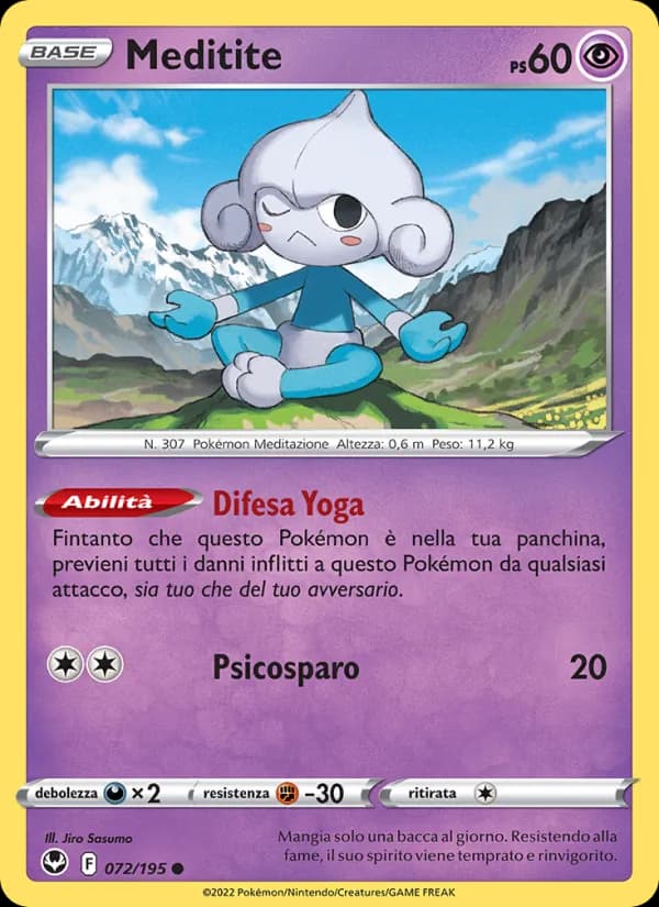 Meditite card in Italian