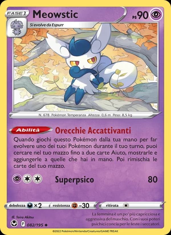 Meowstic card in Italian