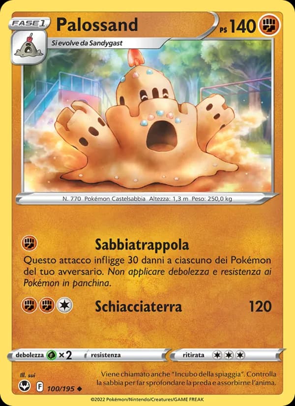 Palossand card in Italian