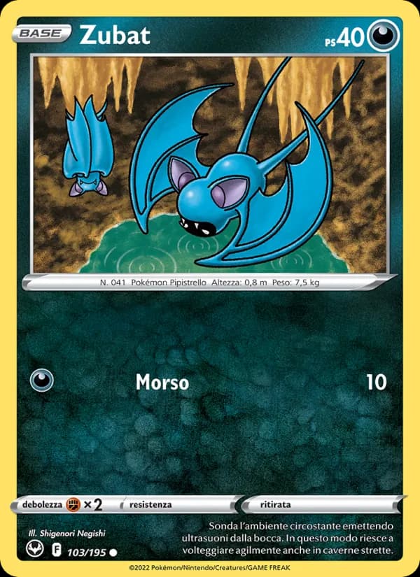 Zubat card in Italian