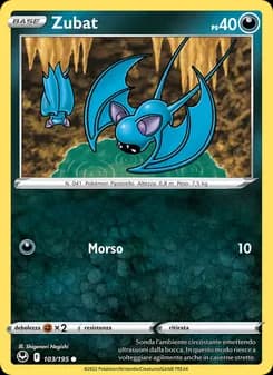 Zubat card in Italian