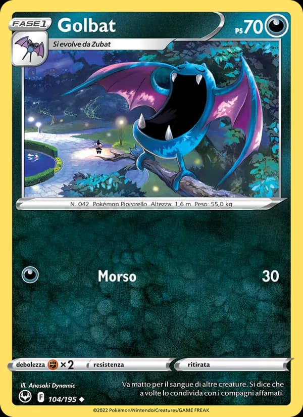 Golbat card in Italian