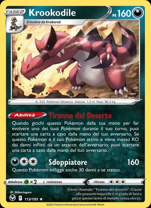 Krookodile card in Italian