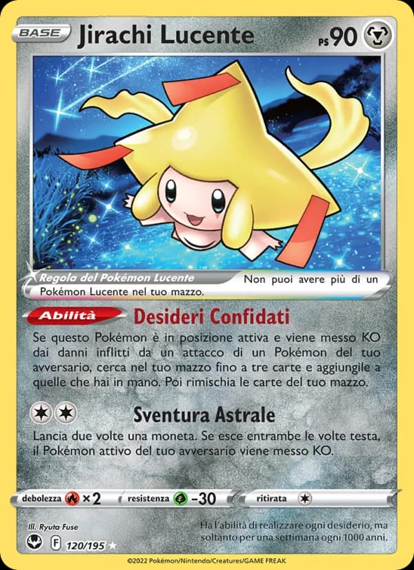 Jirachi Lucente card in Italian