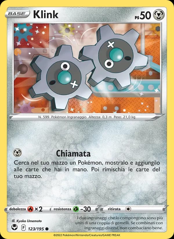 Klink card in Italian