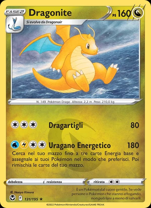 Dragonite card in Italian