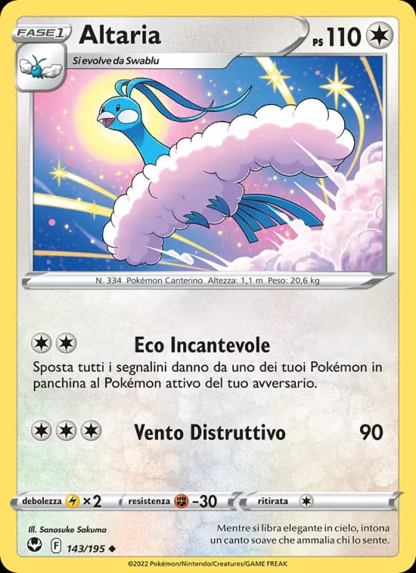 Altaria card in Italian