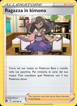 Ragazza in kimono card in Italian