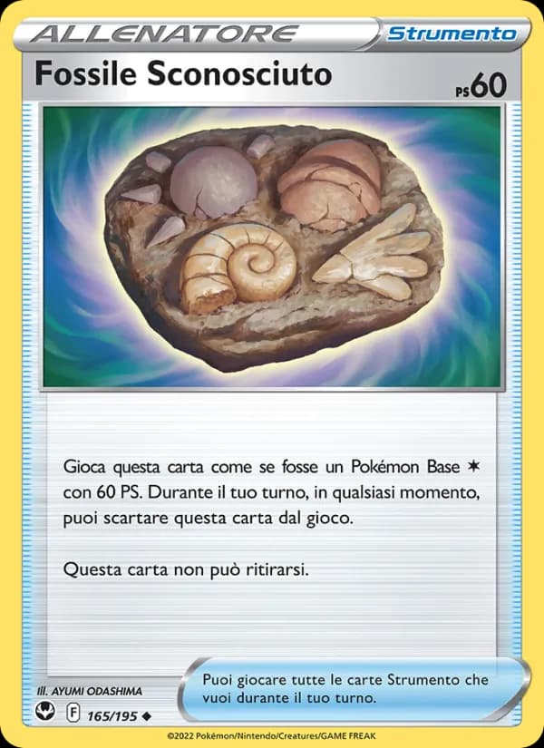 Fossile Sconosciuto card in Italian