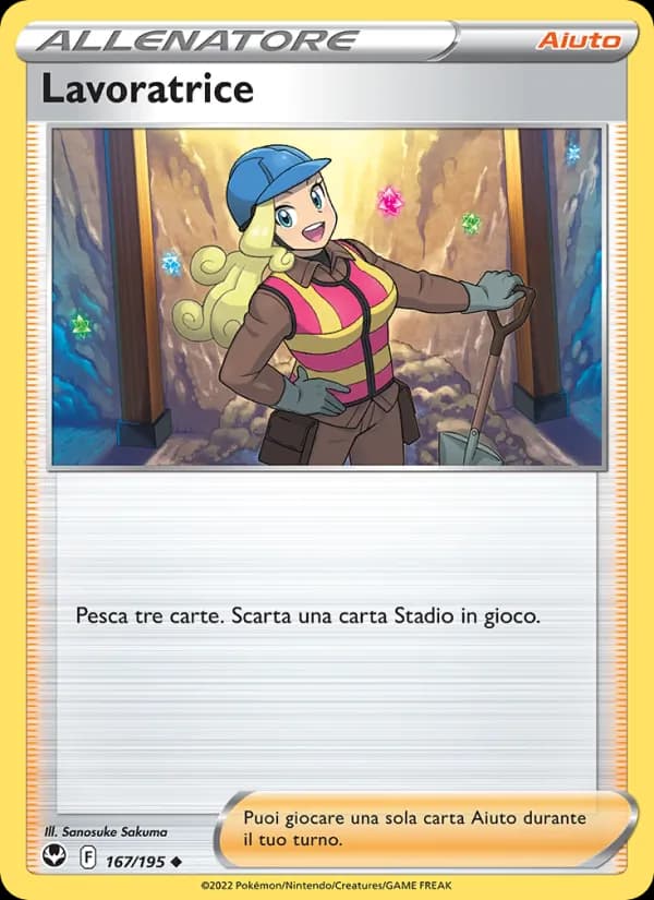 Lavoratrice card in Italian