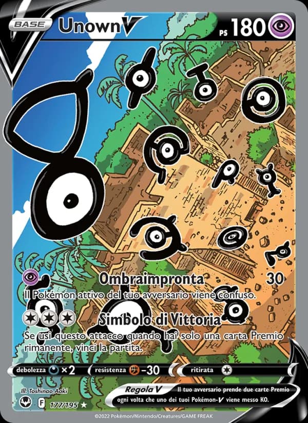 Unown V card in Italian