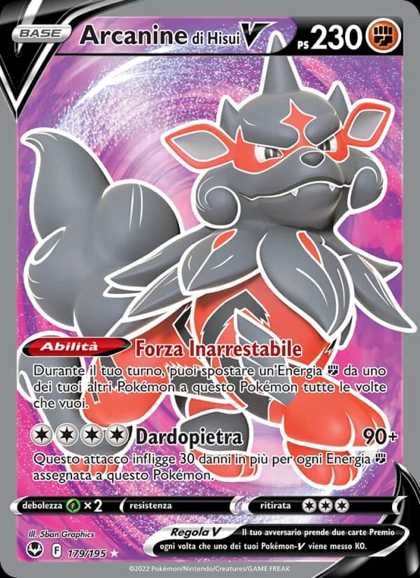 Arcanine di Hisui V card in Italian