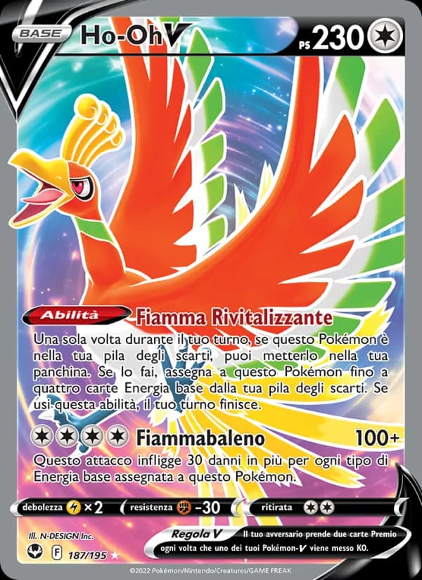 Ho-Oh V card in Italian