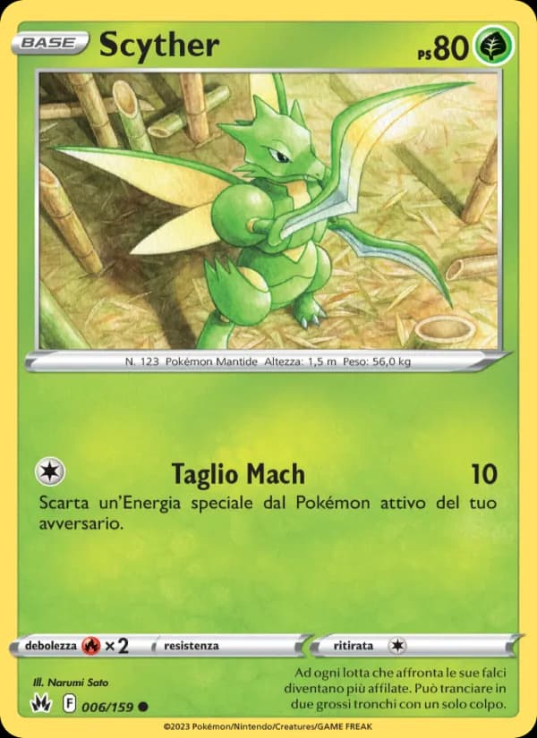 Scyther card in Italian