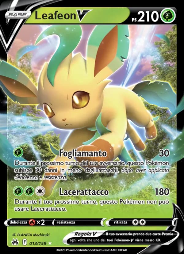 Leafeon V card in Italian