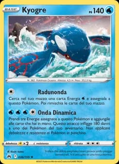 Kyogre card in Italian