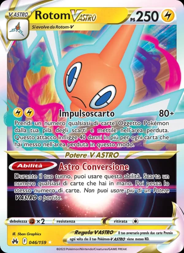 Rotom V ASTRO card in Italian