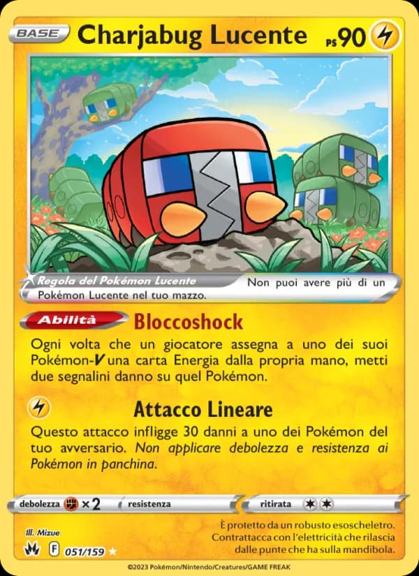 Charjabug Lucente card in Italian