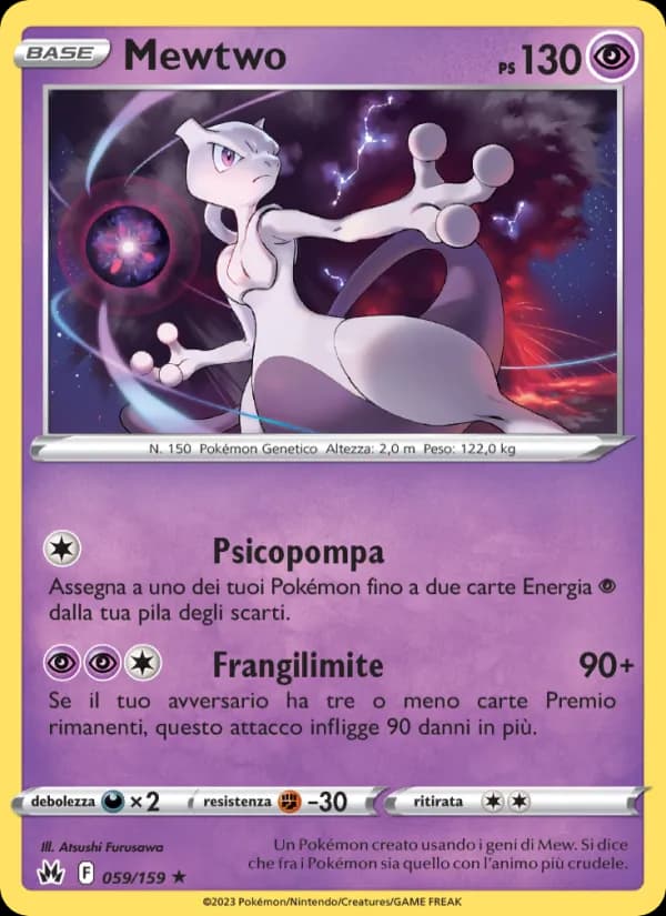 Mewtwo card in Italian