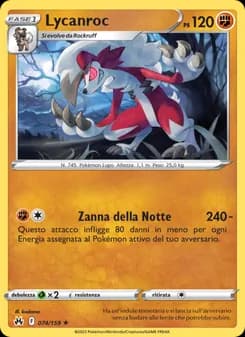 Lycanroc card in Italian