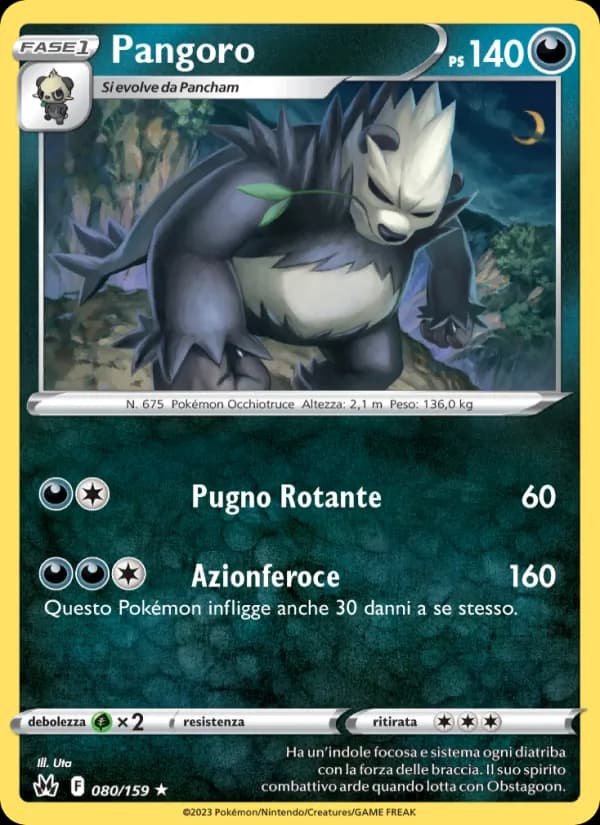 Pangoro card in Italian